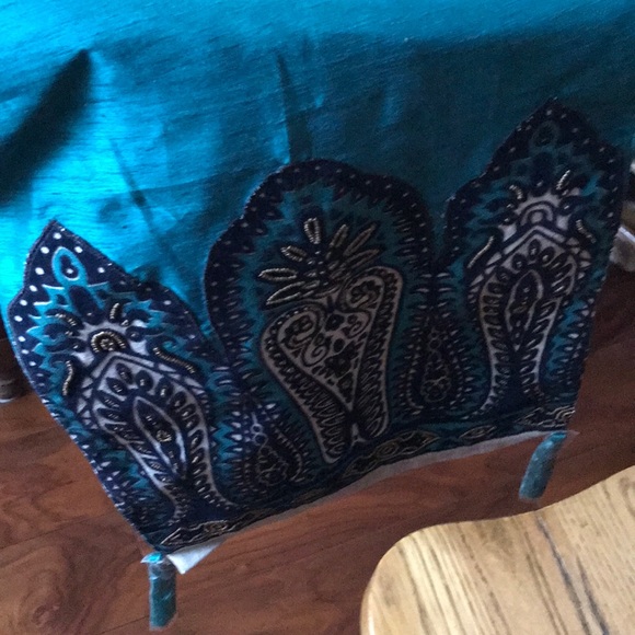 NEW Pier 1 teal beaded table runner boho India - Picture 5 of 6